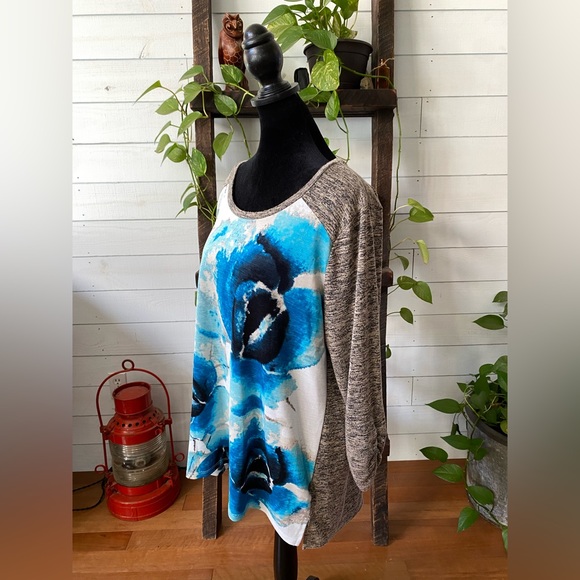 Style & Co: Floral Top Knit Blouse - Picture 17 of 17